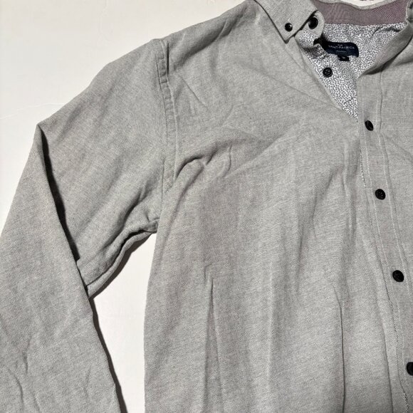 Rue St Patrick Button Up Cream Grey Long Sleeve Collared Twill Size Medium - Picture 7 of 10